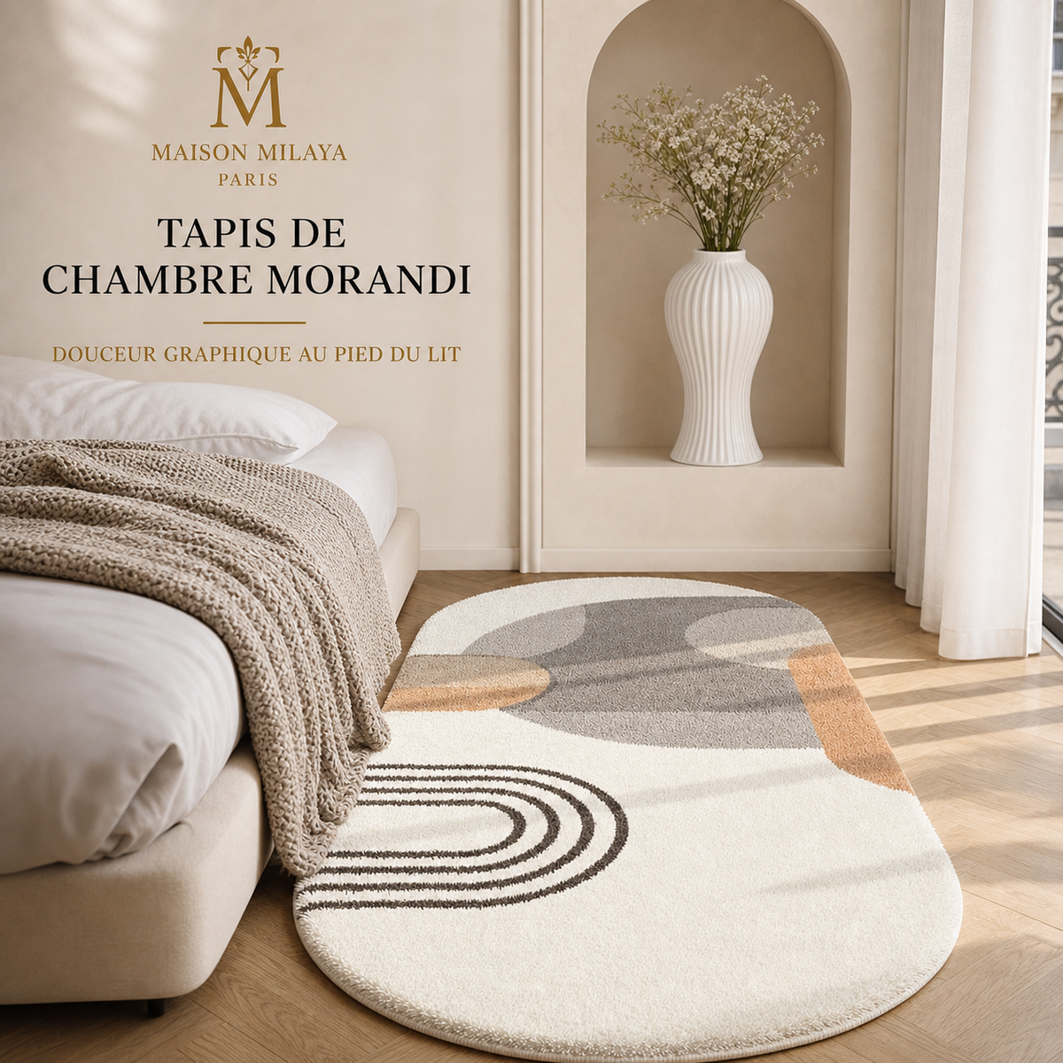 Tapis de Chambre Morandi Lavable – Maison Milaya — vue principale