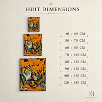 Tableau Abstrait Moderne aux Tons Orange – Maison Milaya — variantes disponibles