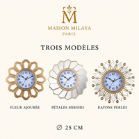 Horloge Murale Rétro à Miroirs 25 cm – Maison Milaya — variantes disponibles