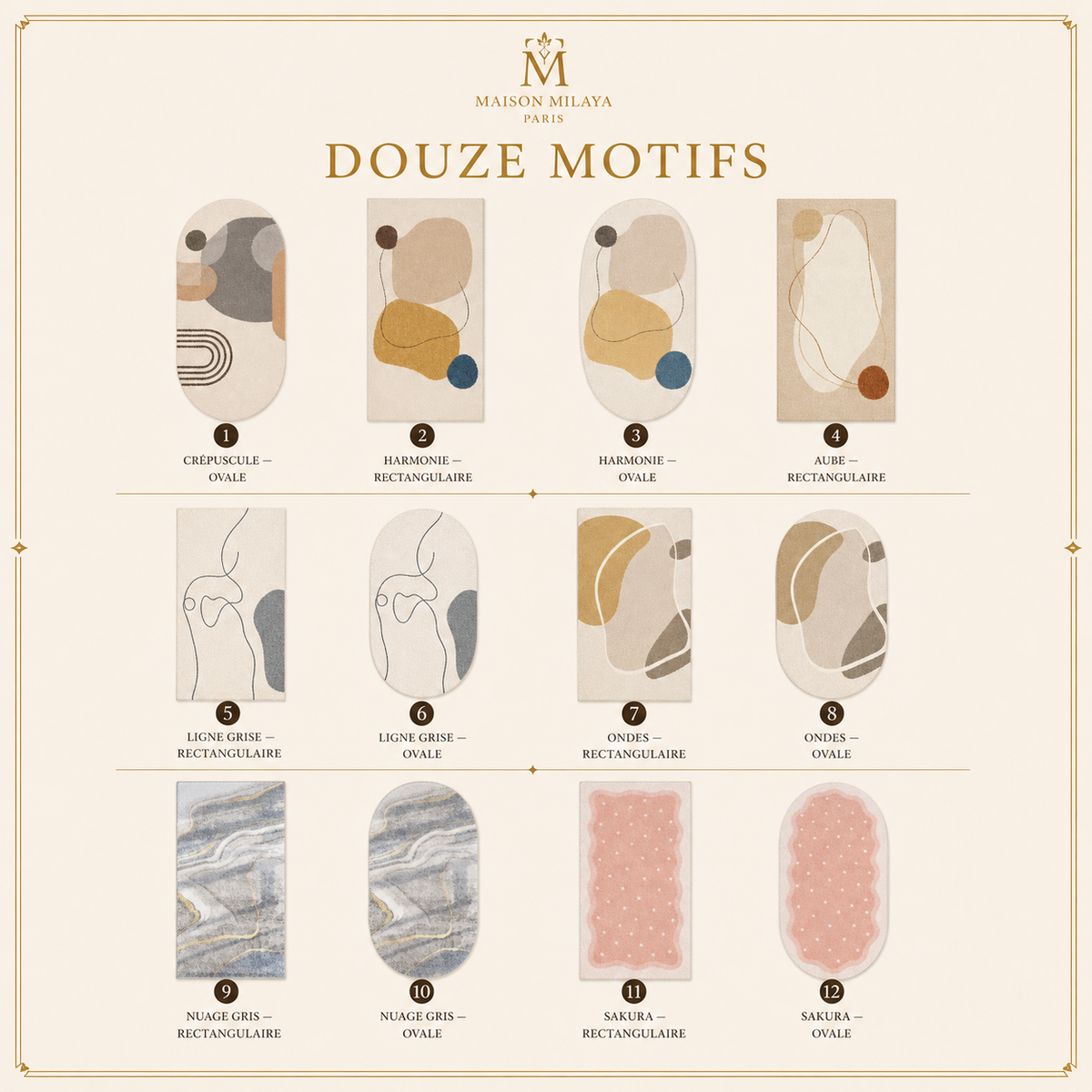 Tapis de Chambre Morandi Lavable – Maison Milaya — variantes disponibles