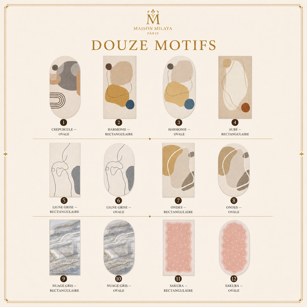 Tapis de Chambre Morandi Lavable – Maison Milaya — variantes disponibles