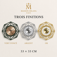 Horloge Murale Géométrique 33 cm – Maison Milaya — variantes disponibles