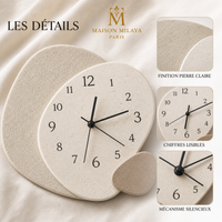 Horloge Murale Organique Silencieuse – Maison Milaya — details