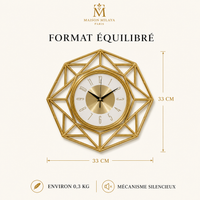 Horloge Murale Géométrique 33 cm – Maison Milaya — dimensions et formats