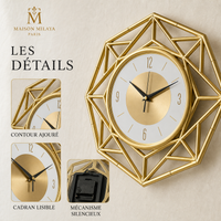 Horloge Murale Géométrique 33 cm – Maison Milaya — détails du produit