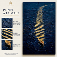 Tableau Peint à la Main « Vent et Vagues » – Maison Milaya — détails du produit