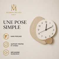 Horloge Murale Organique Silencieuse – Maison Milaya — installation