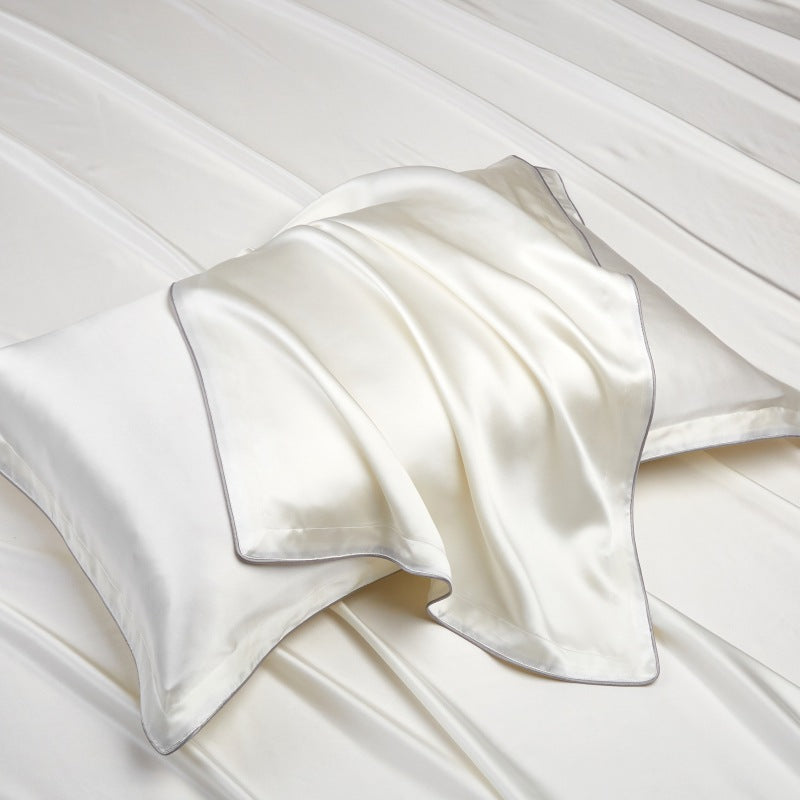 Taie d’oreiller en soie de mûrier, coloris blanc – Maison Milaya