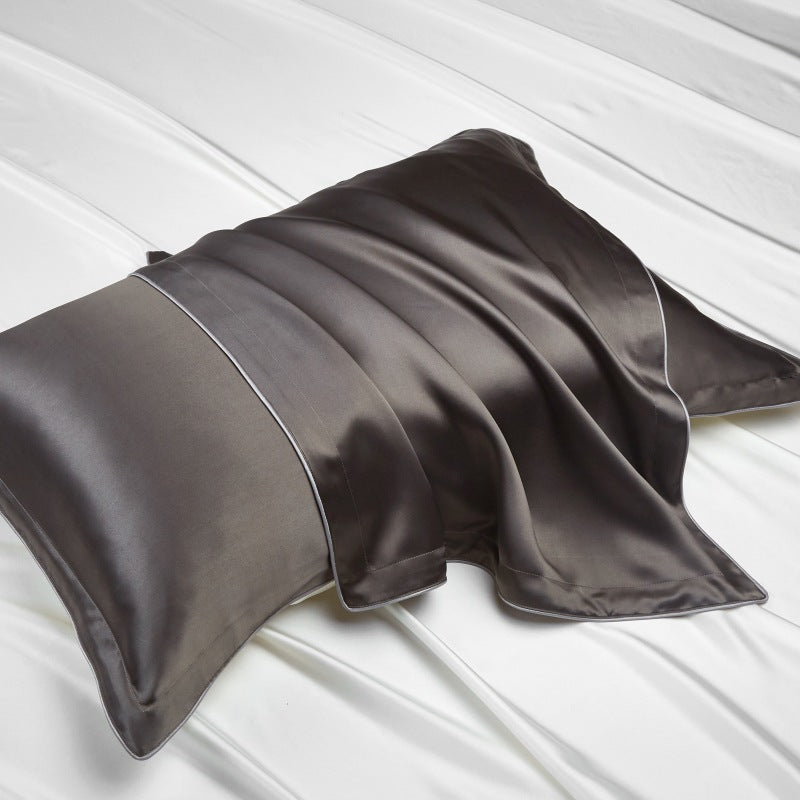 Taie d’oreiller en soie de mûrier, coloris gris anthracite – Maison Milaya