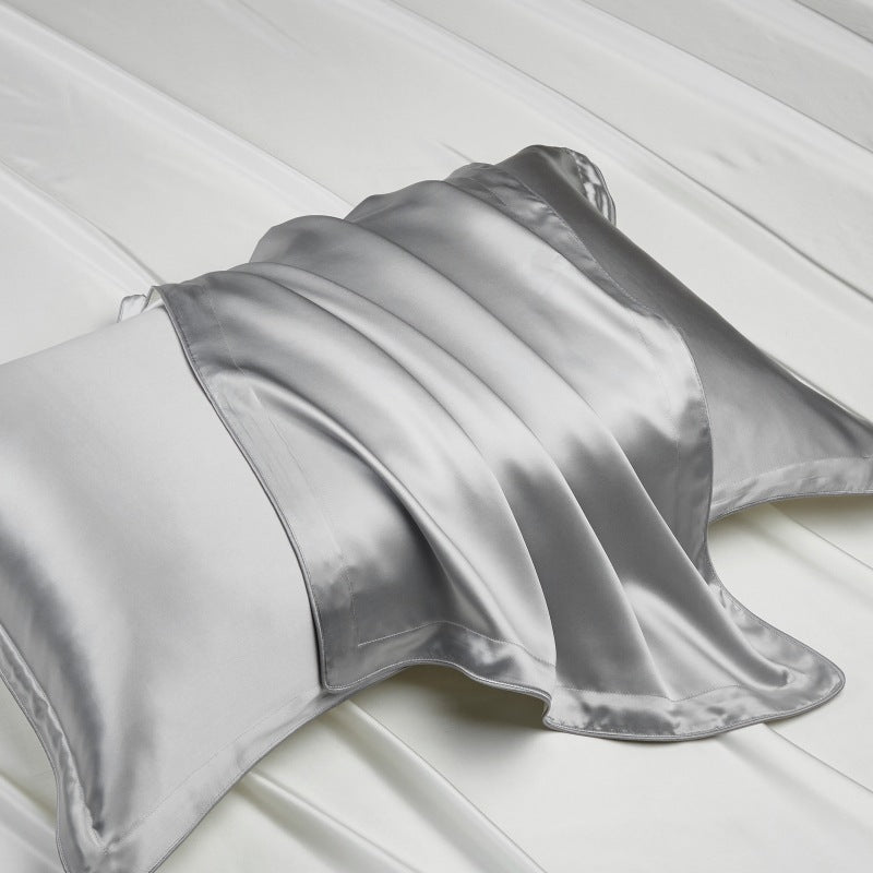 Taie d’oreiller en soie de mûrier, coloris gris perle – Maison Milaya