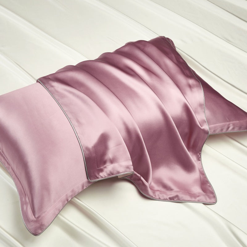 Taie d’oreiller en soie de mûrier, coloris vieux rose – Maison Milaya