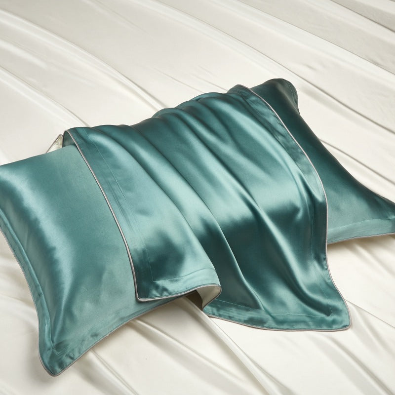 Taie d’oreiller en soie de mûrier, coloris vert d’eau – Maison Milaya