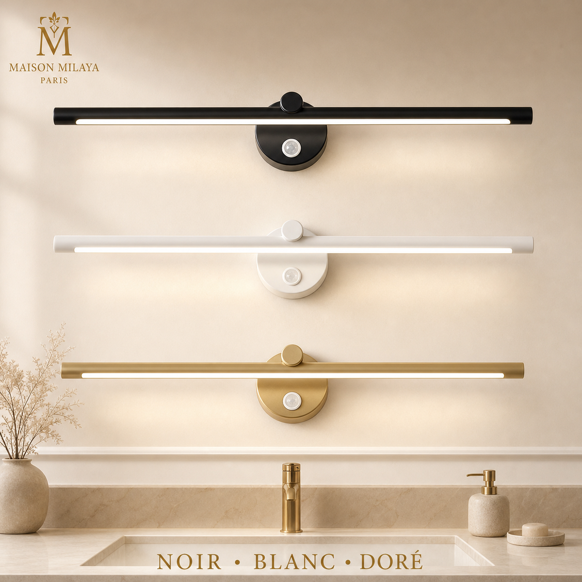 Applique LED pour Miroir à Détecteur – visuel 2 – Maison Milaya Paris