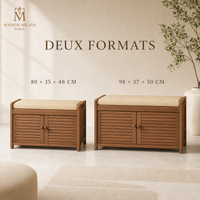 Banc à Chaussures en Bambou avec Assise – visuel 2 – Maison Milaya Paris
