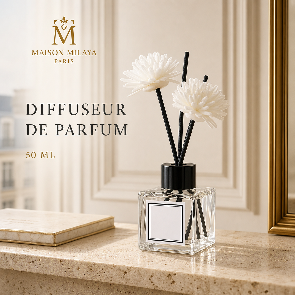 Diffuseur de parfum d’intérieur 50 ml Maison Milaya Paris – vue principale