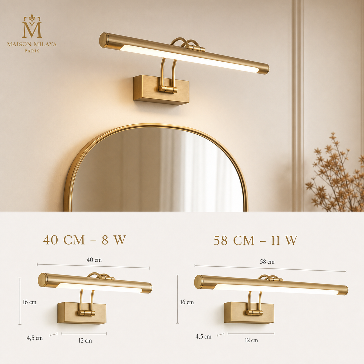 Applique Linéaire LED pour Miroir – visuel 3 – Maison Milaya Paris