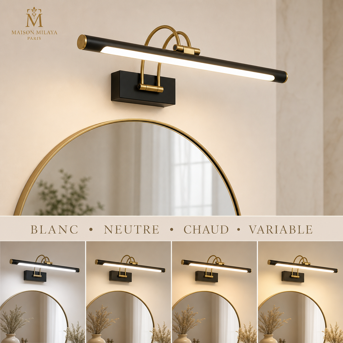 Applique Linéaire LED pour Miroir – visuel 4 – Maison Milaya Paris