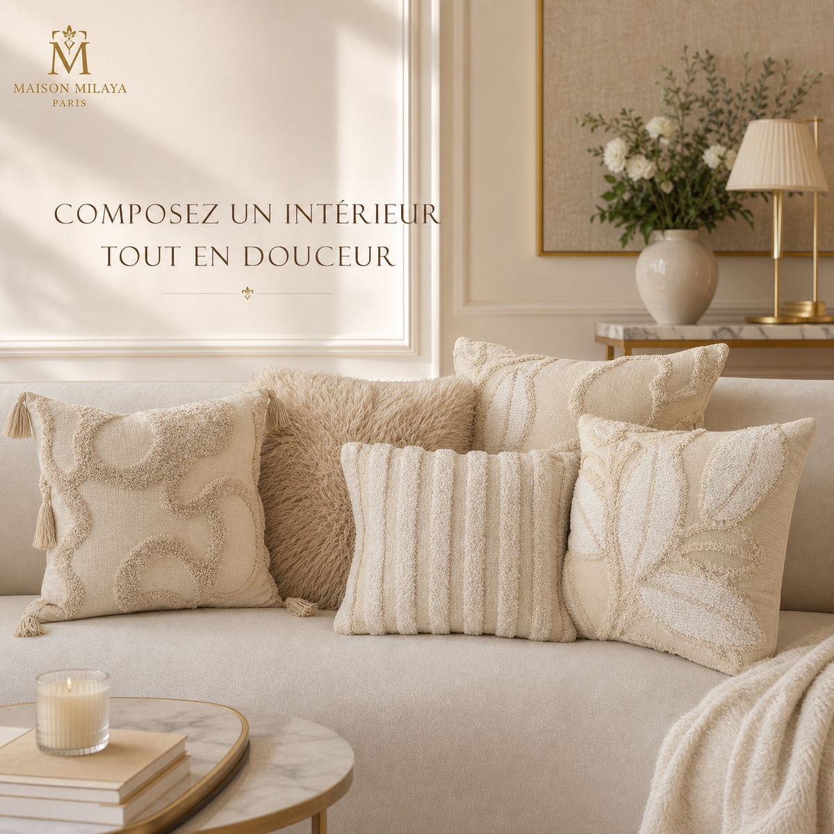 Housses de Coussin Texturées 45 × 45 cm – visuel 5 – Maison Milaya Paris