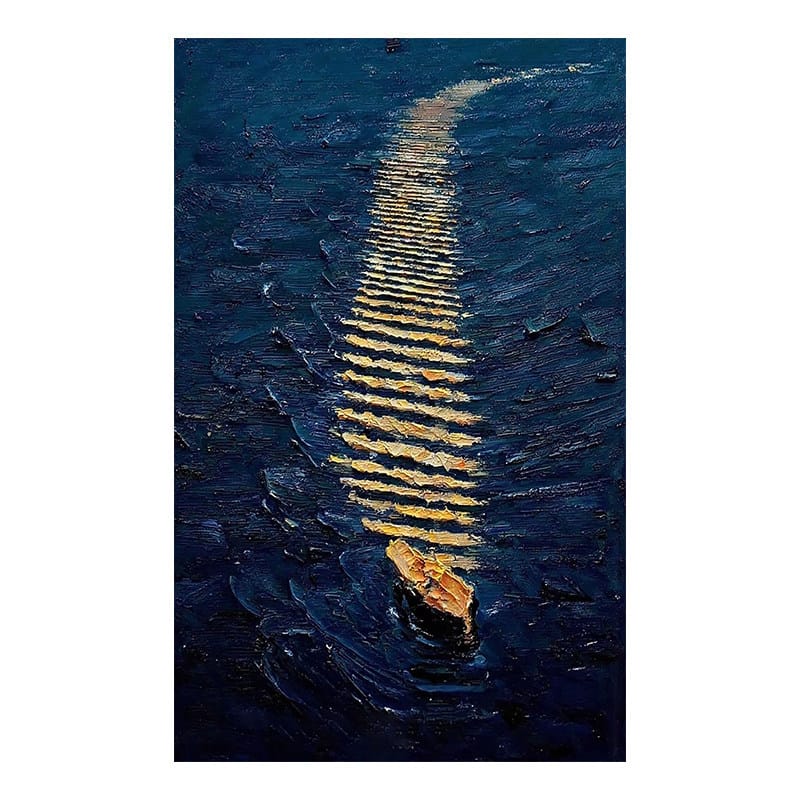 Quadro Vento e onde — Modello A — Dipinto a olio realizzato a mano