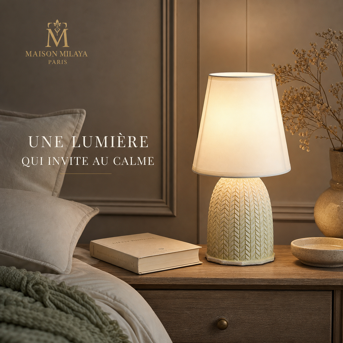 Lampe de Chevet en Céramique Scandinave – visuel 5 – Maison Milaya Paris