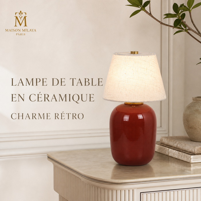 Lampe de Table en Céramique Rétro – visuel 1 – Maison Milaya Paris