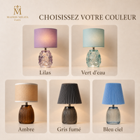 Guide des cinq couleurs de la lampe de table en verre sculpté Maison Milaya Paris