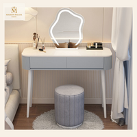Tocador compacto con espejo LED y almacenamiento — Gris – 100 cm, Gris – 120 cm | Maison Milaya