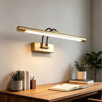 Lineare LED-Spiegelleuchte — goldene Ausführung
