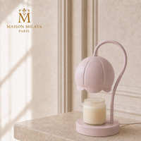 Lampe chauffe-bougie Muguet rose poudré Maison Milaya Paris
