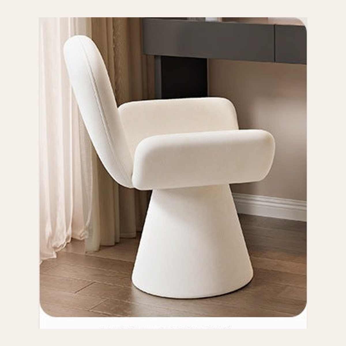 Sillón giratorio blanco vendido por separado para el tocador modular