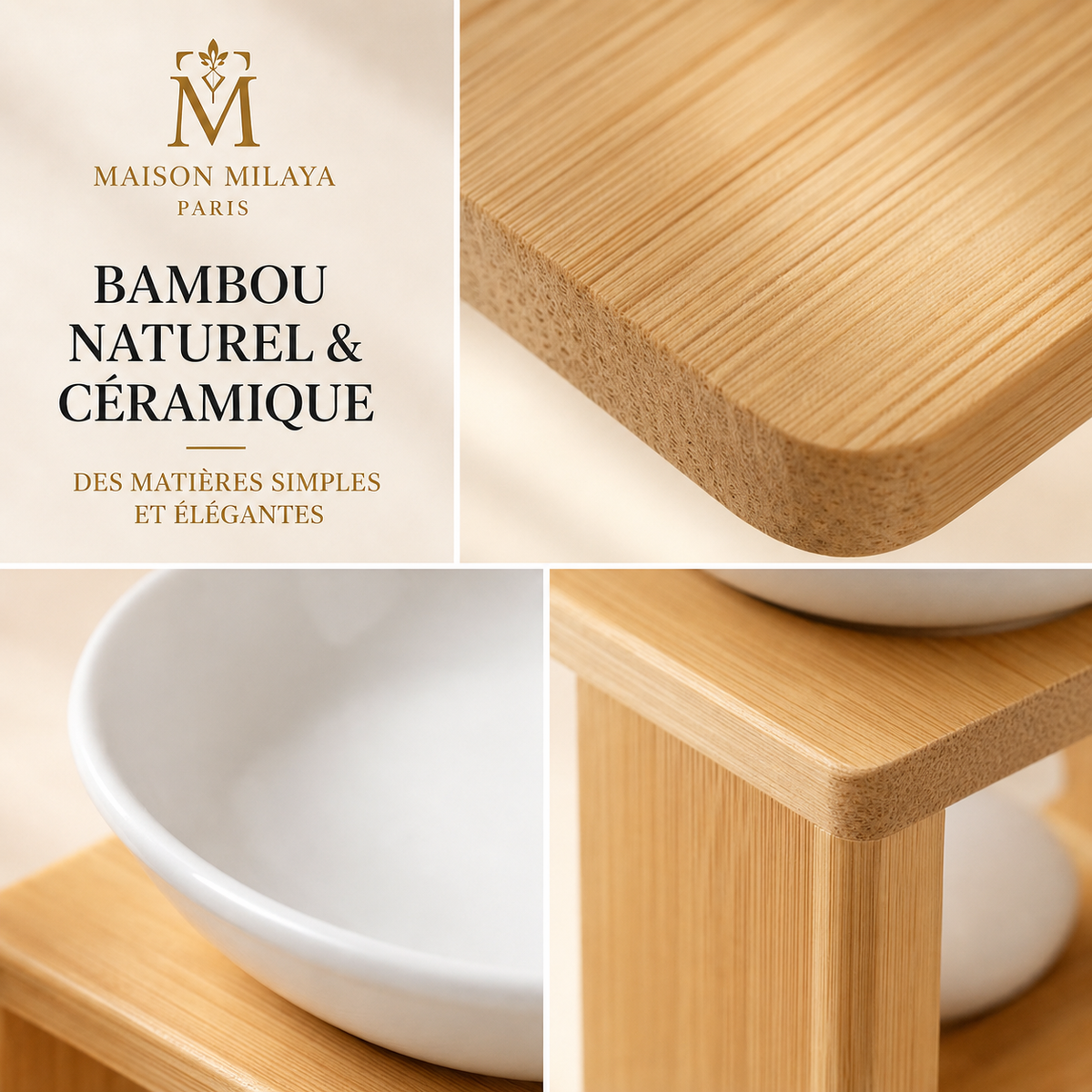 Diffusore in bambù e ceramica – dettaglio dei materiali