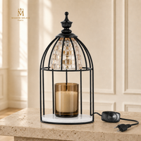 Lampe chauffe-bougie rétro noire avec variateur à molette et prise européenne – Maison Milaya Paris