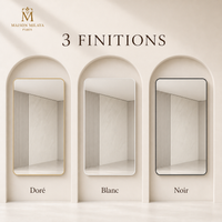 Miroir mural arrondi – finitions dorée blanche et noire