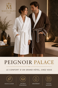 Peignoir Palace Maison Milaya, doux, léger, absorbant et toutes saisons