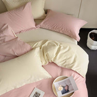 Completo letto in cotone a fibra lunga — beige chiaro, versione più spessa