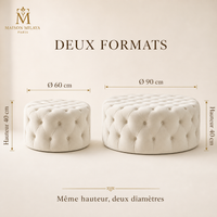 Pouf rond Maison Milaya – diamètres 60 et 90 cm