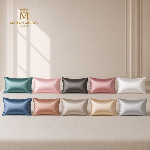 Les dix coloris des taies d’oreiller en soie de mûrier – Maison Milaya
