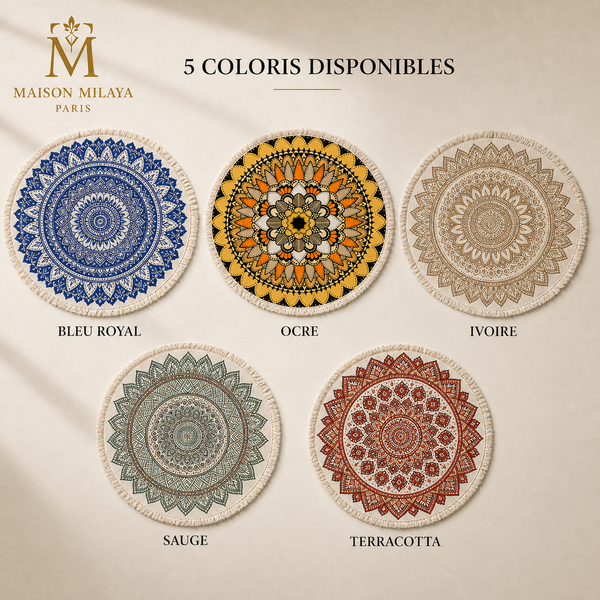 Tapis rond Maison Milaya – cinq coloris disponibles