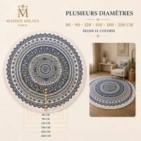 Tapis rond imitation coton et lin – diamètres disponibles