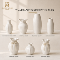 Collection de vases blancs sculpturaux – sept variantes