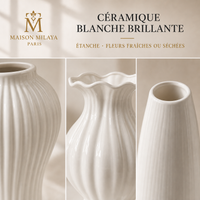 Vase blanc sculptural – détail de la céramique