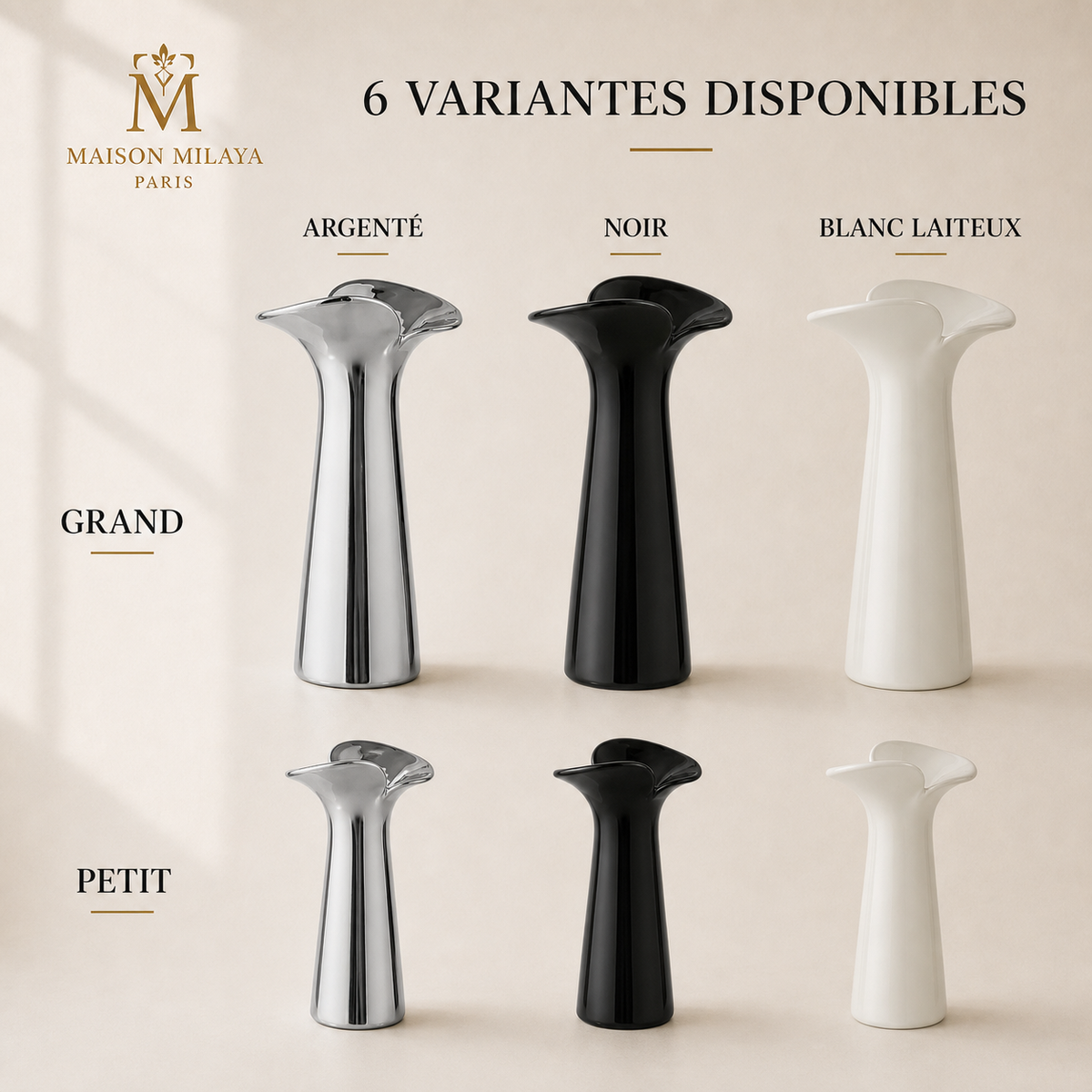 Vase en céramique minimaliste – six variantes de couleur et format