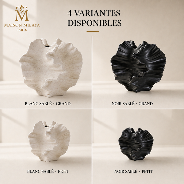 Vase sablé blanc et noir – quatre variantes
