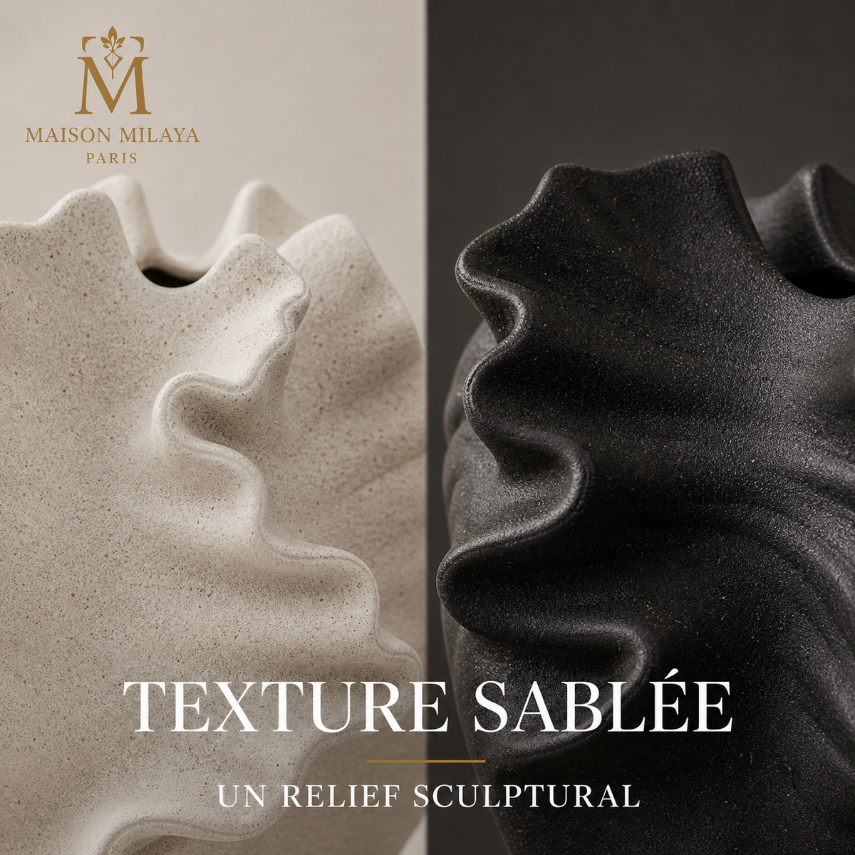 Vase en céramique sablée – détail de la matière