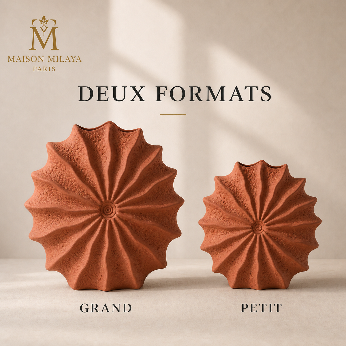 Vase conque terracotta – petit et grand format