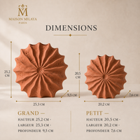 Vase conque en terre cuite rouge – dimensions