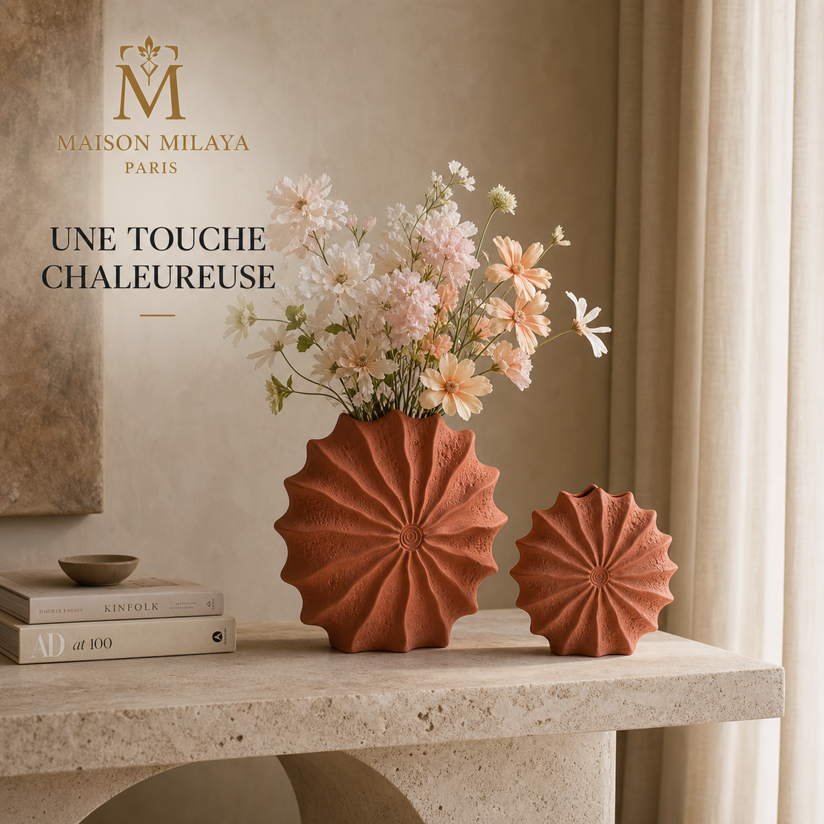 Vase conque Maison Milaya – décoration intérieure chaleureuse