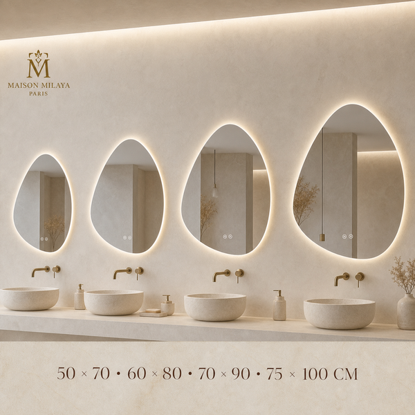 Miroir Goutte LED Tactile – visuel 2 – Maison Milaya Paris