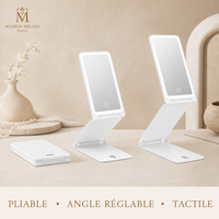 Miroir de maquillage LED pliable – visuel 4 – Maison Milaya Paris