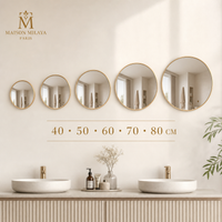 Miroir Rond en Aluminium avec Tablette – visuel 3 – Maison Milaya Paris